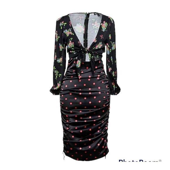 For Love & Lemons Wilson Print Ruched Mini Dress - Picture 6 of 6